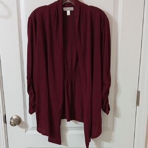 dressbarn Burgundy Women's Cardigan